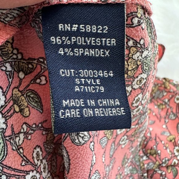 Max Edition Top Shirt Smocked Long Sleeve Size XL Pink Floral Boho #A71179 NWT - Picture 8 of 9